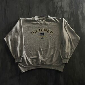 Vintage Michigan Wolverines Sweatshirt Mens Large Gray 1990s Lee Sport